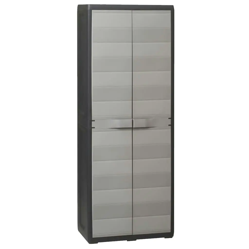 Garden Storage Cabinet with 3 Shelves Black and Grey 43703