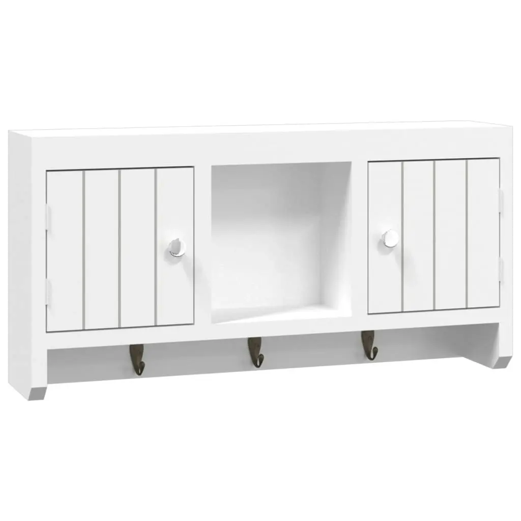 Key Cabinet White 40x8.5x20 cm Engineered Wood&Steel 350631