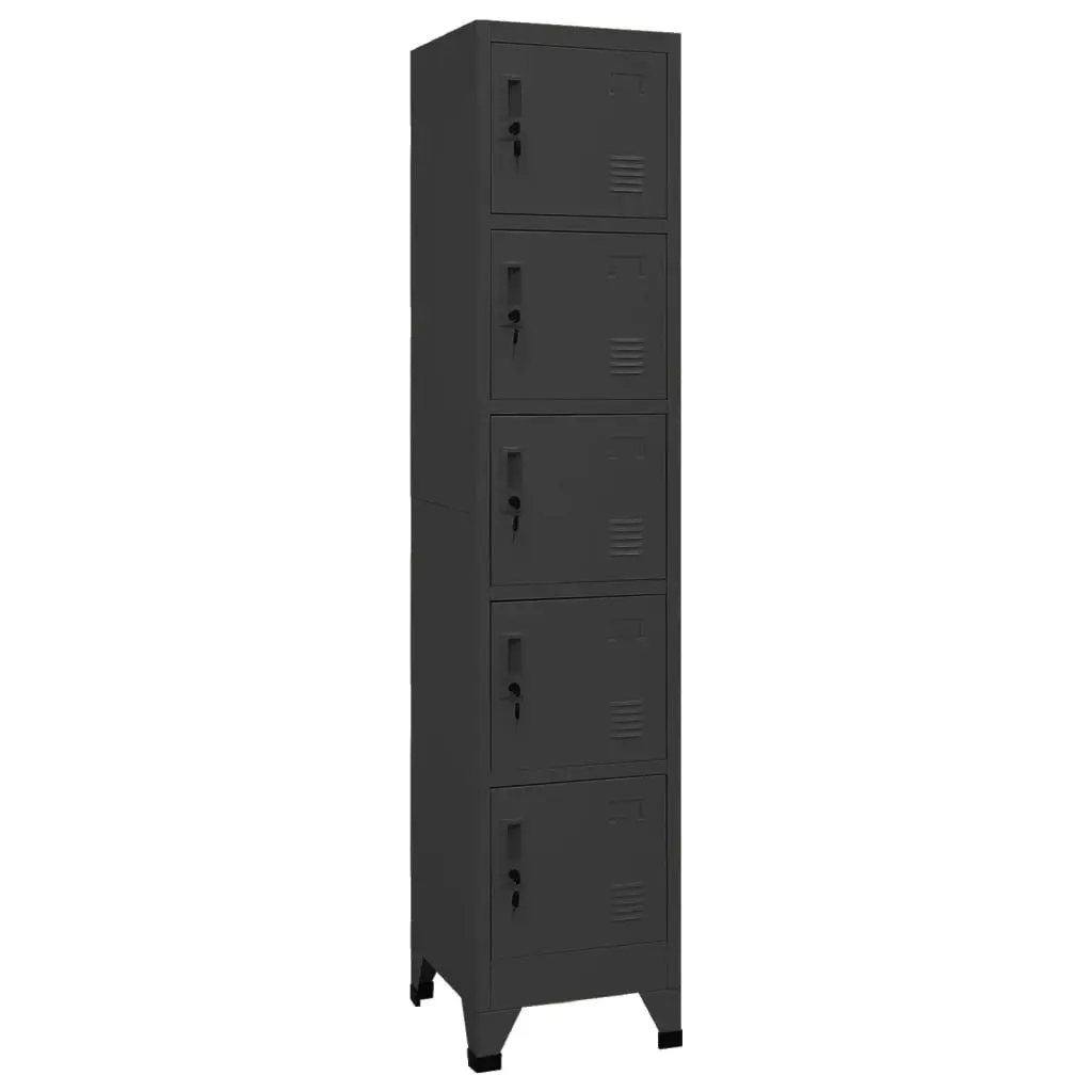 Locker Cabinet Anthracite 38x40x180 cm Steel 339791