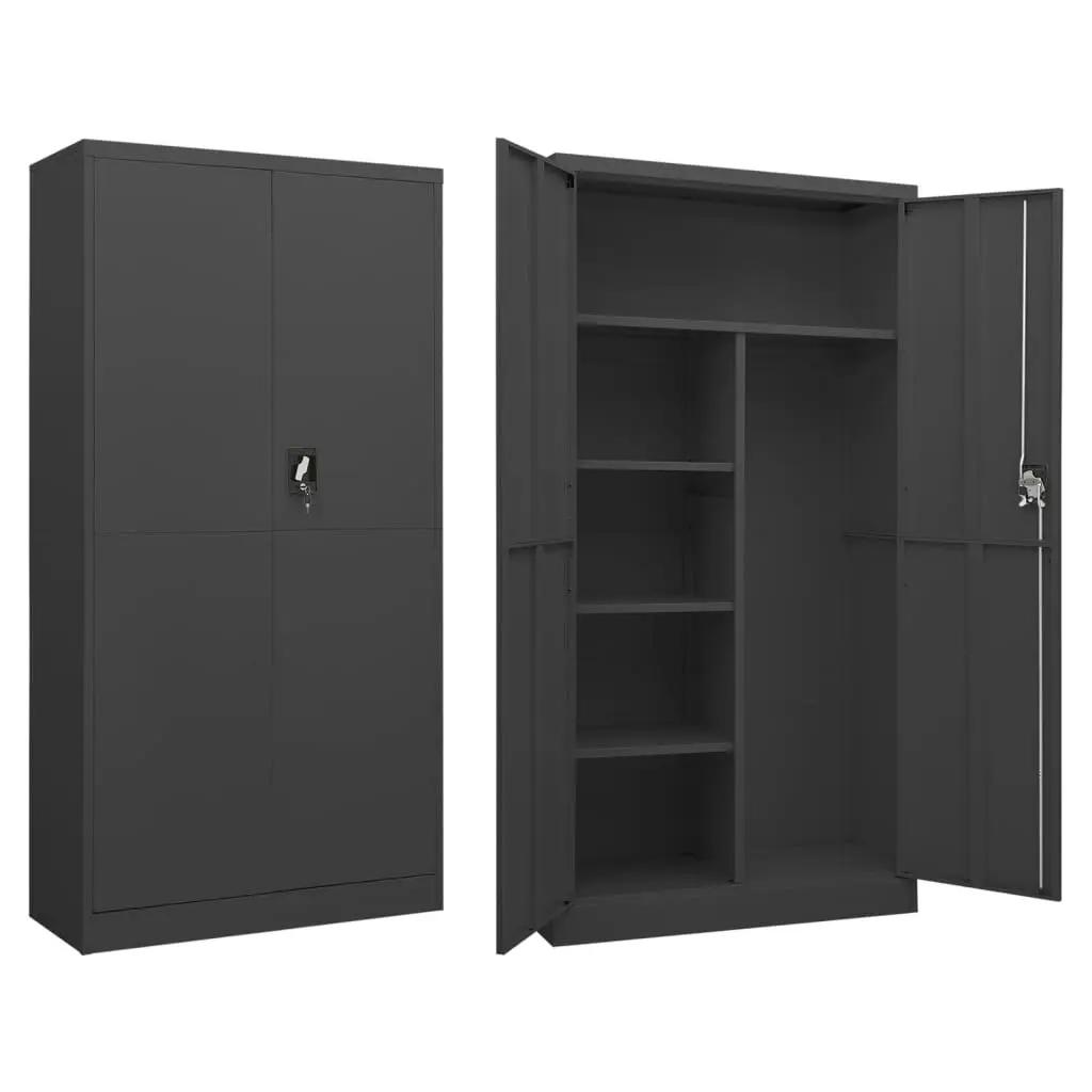 Locker Cabinet Anthracite 90x40x180 cm Steel 335973