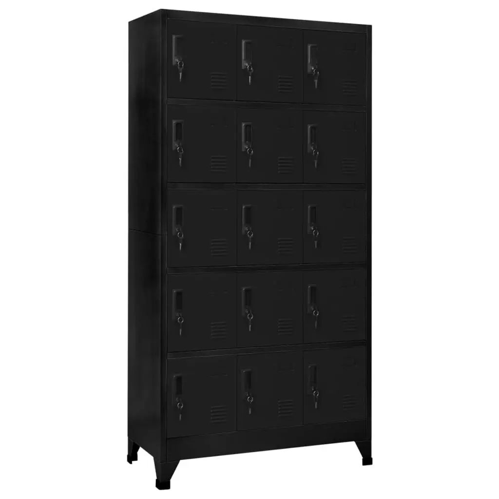 Locker Cabinet Black 90x40x180 cm Steel 339822