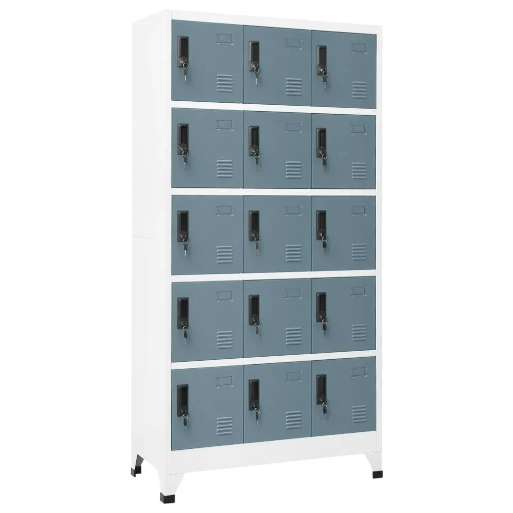 Locker Cabinet Light Grey and Dark Grey 90x40x180 cm Steel 339827