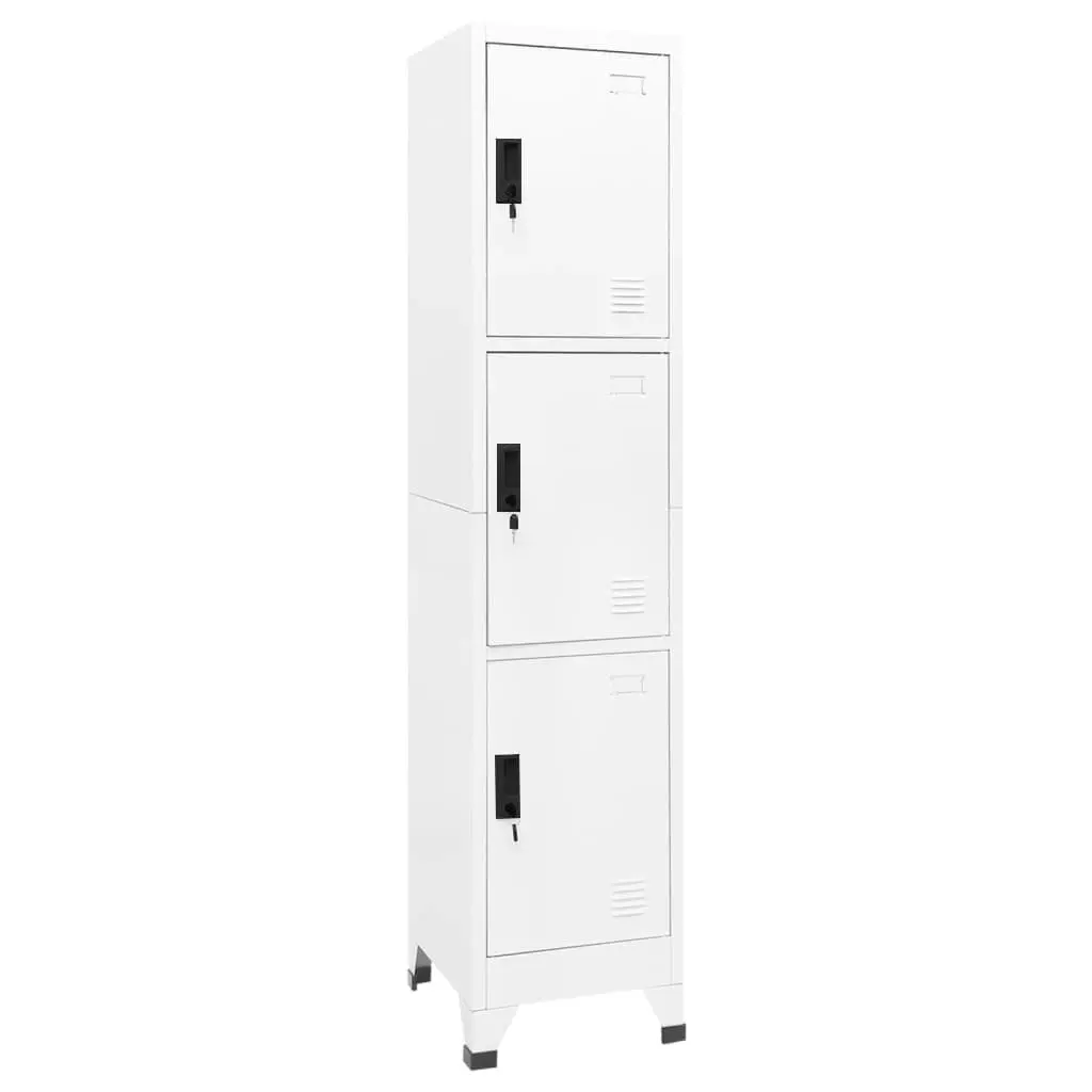 Locker Cabinet White 38x45x180 cm Steel 339780