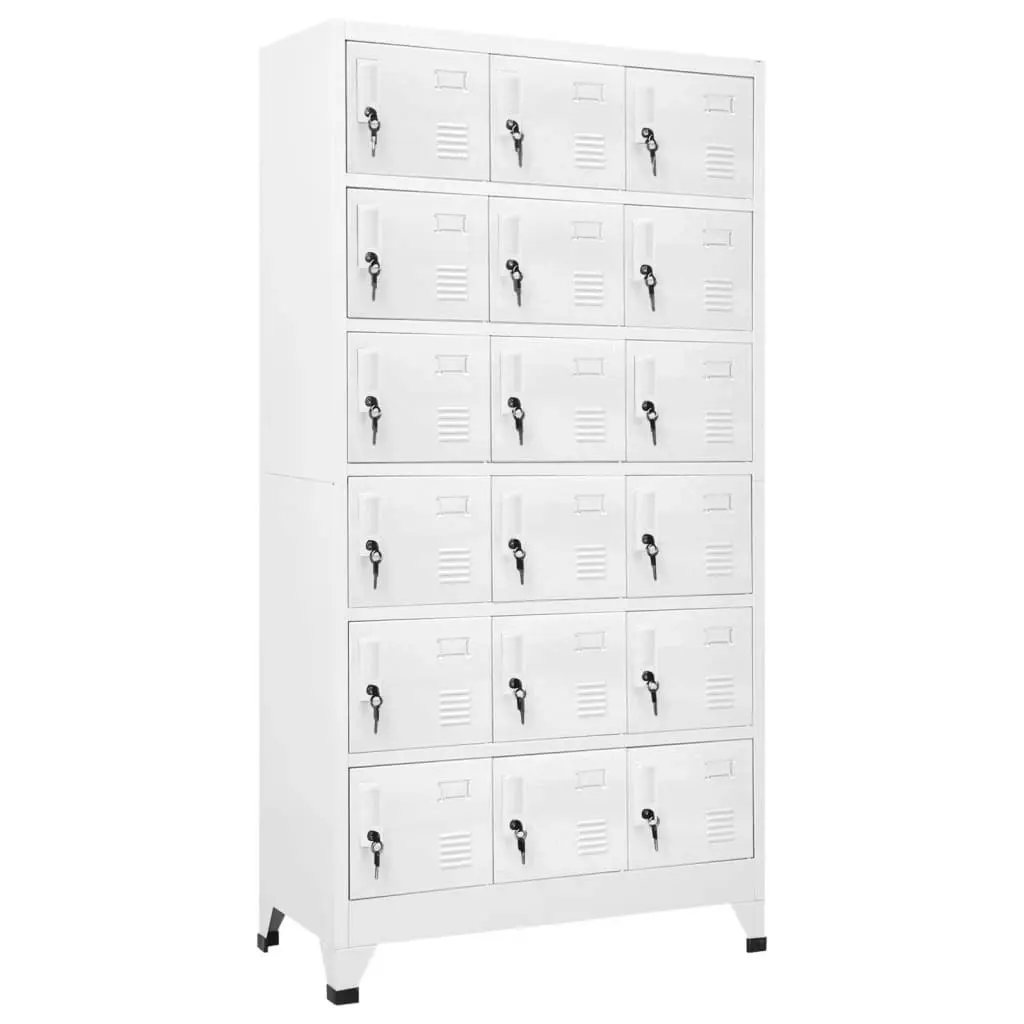 Locker Cabinet with 18 Compartments Metal 90x40x180 cm 245966