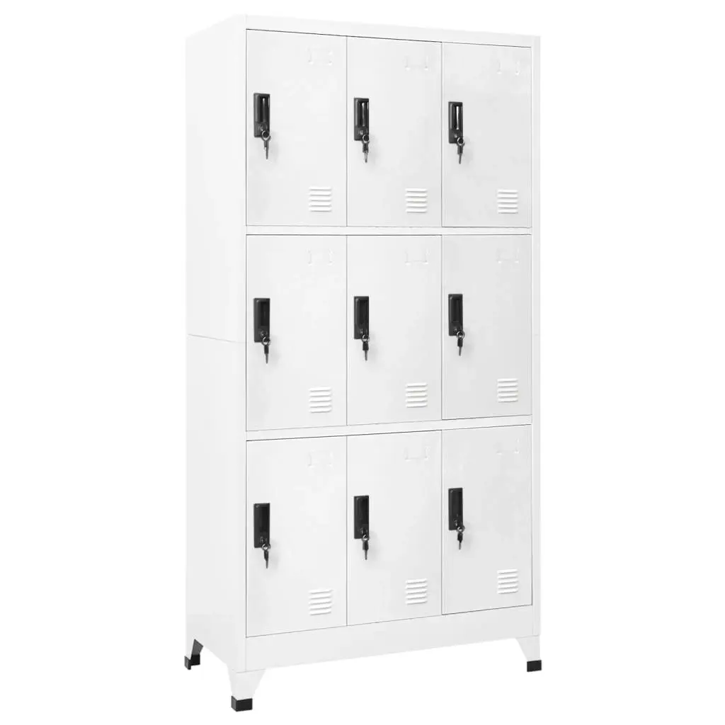 Locker Cabinet White 90x45x180 cm Steel 339804