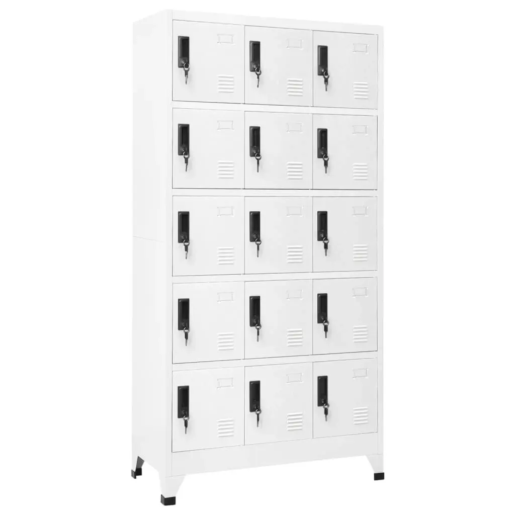 Locker Cabinet White 90x40x180 cm Steel 339820