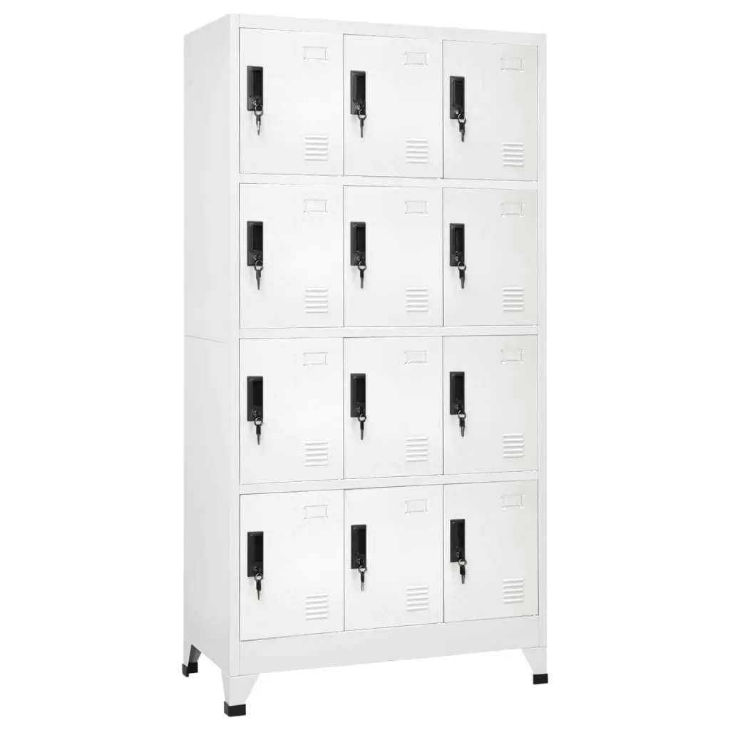 Locker Cabinet White 90x45x180 cm Steel 339812