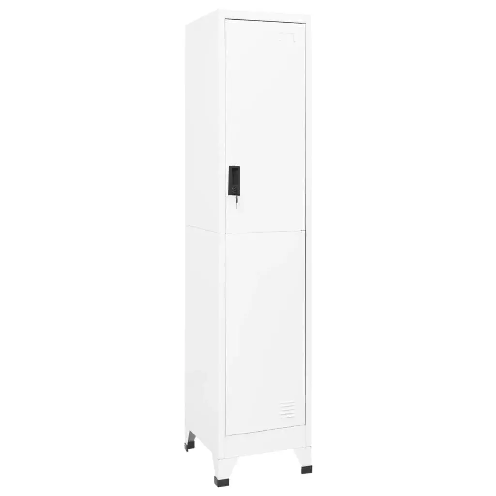 Locker Cabinet White 38x45x180 cm Steel 339772