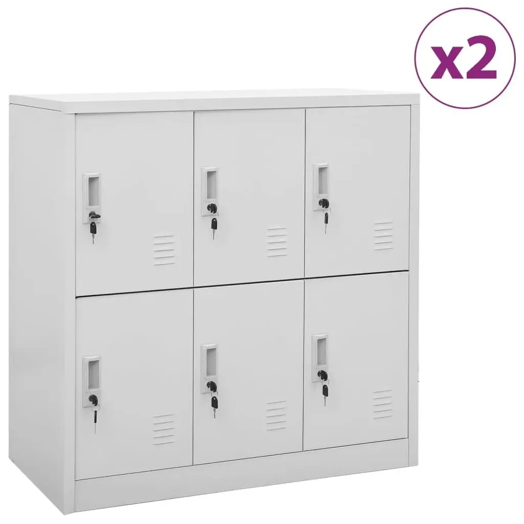 Locker Cabinets 2 pcs Light Grey 90x45x92.5 cm Steel 3095231