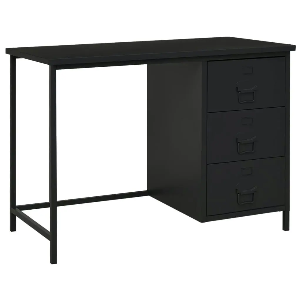 Industrial Desk with Drawers Black 105x52x75 cm Steel 339634