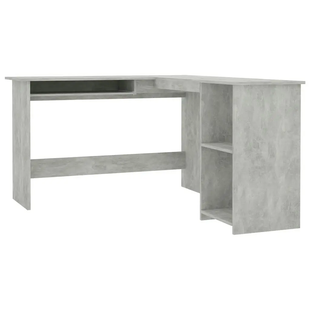 L-Shaped Corner Desk Concrete Grey 120x140x75 cm Engineered Wood 800751