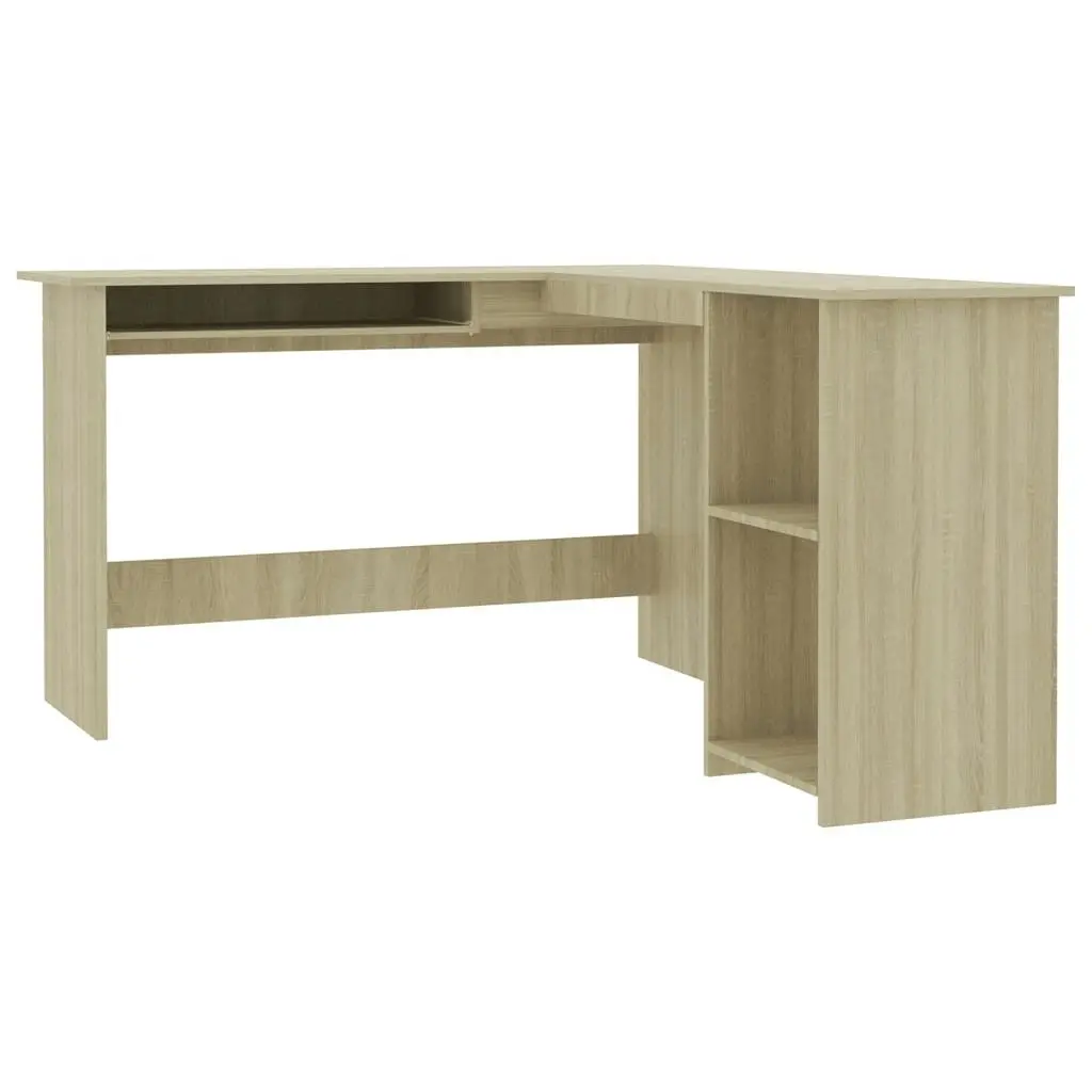 L-Shaped Corner Desk Sonoma Oak 120x140x75 cm Engineered Wood 800750