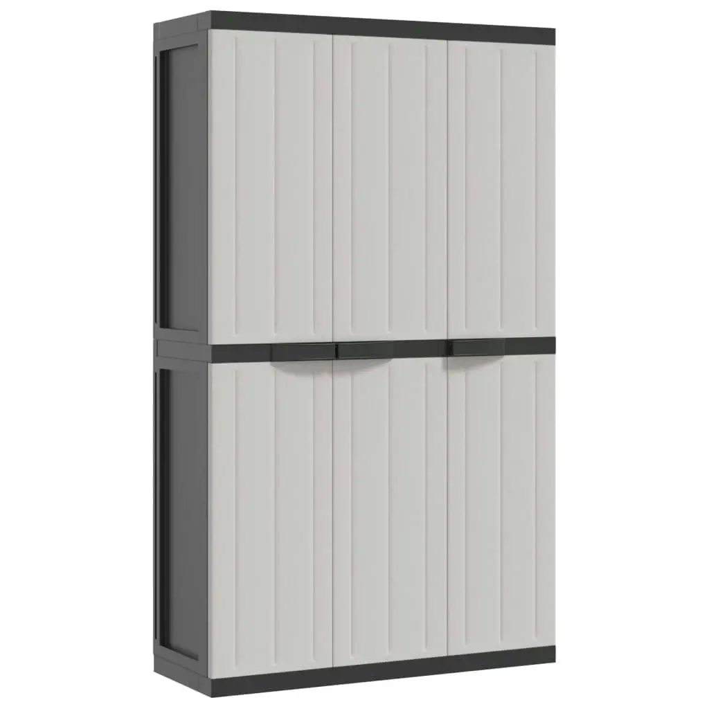 Outdoor Storage Cabinet Grey and Black 97x37x165 cm PP 364203