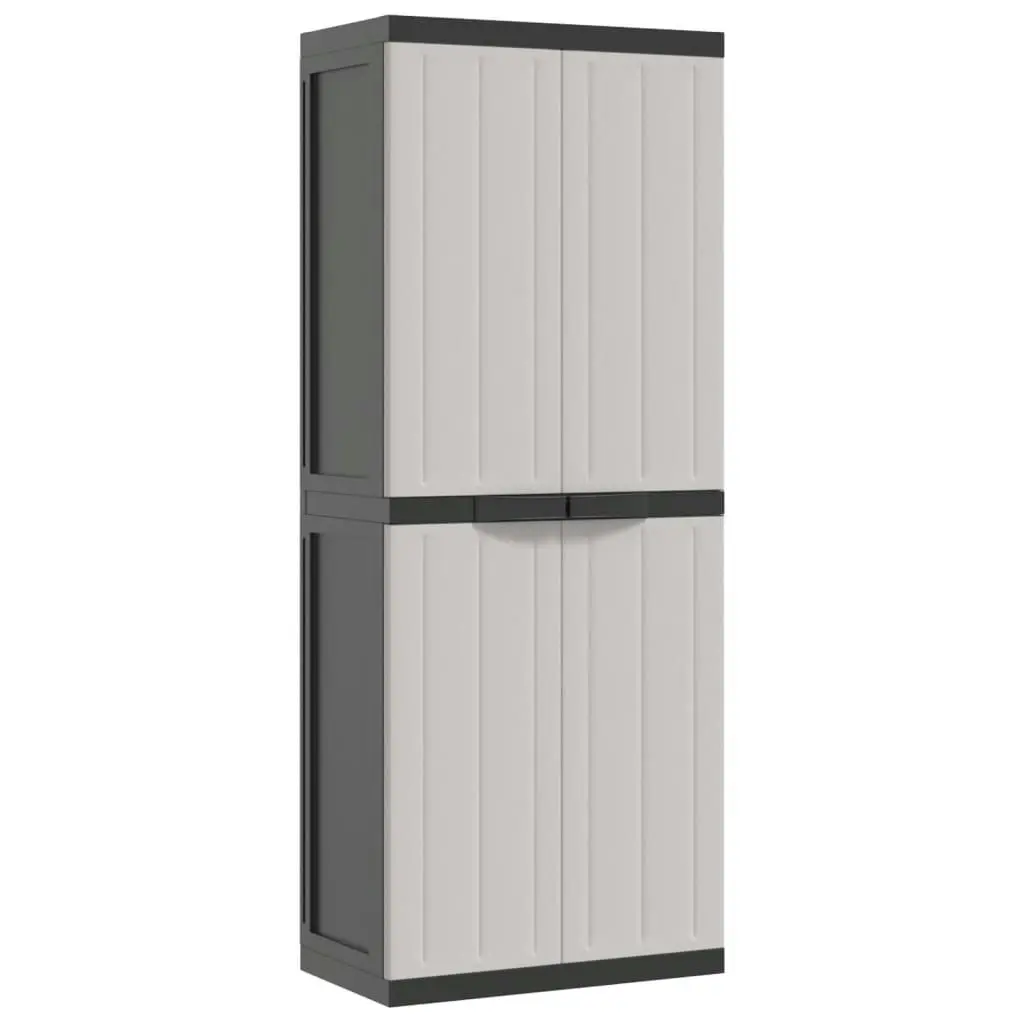 Outdoor Storage Cabinet Grey and Black 65x37x165 cm PP 364201