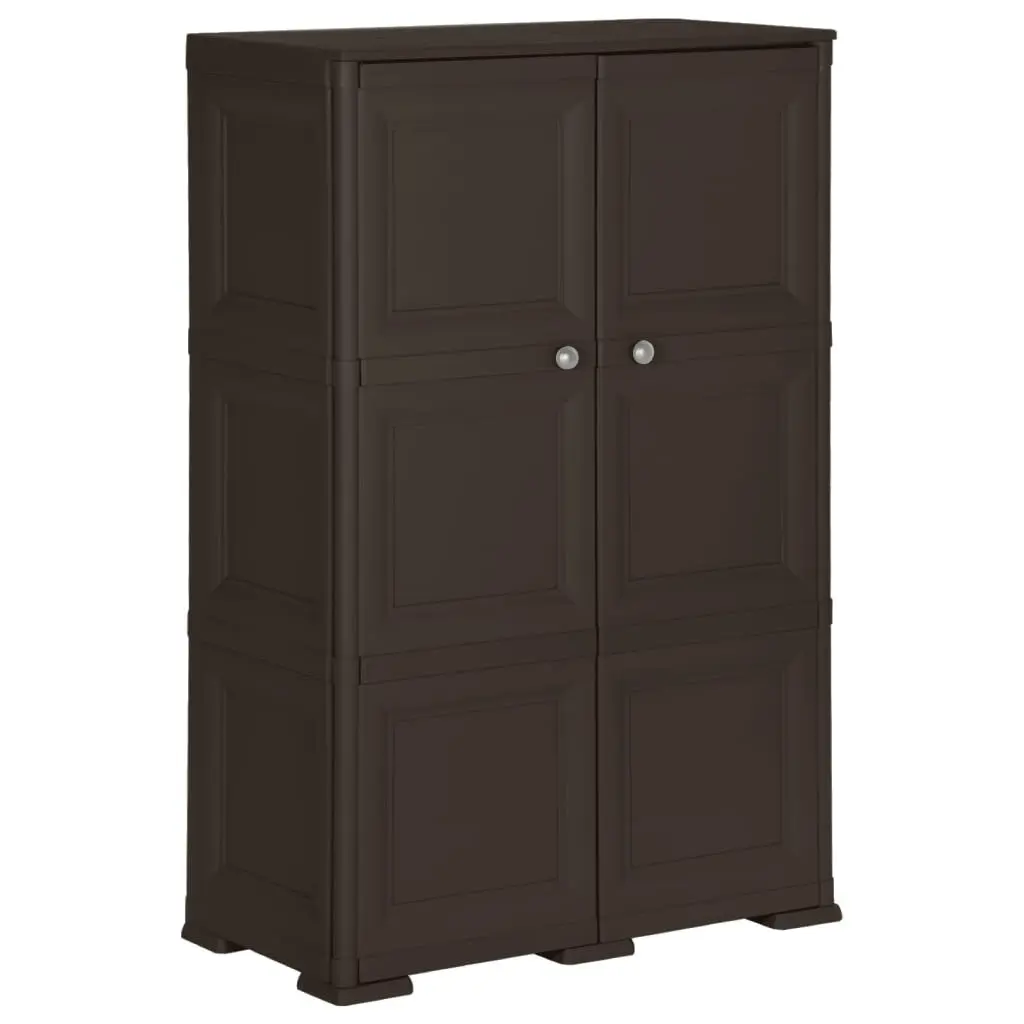 Plastic Cabinet 79x43x125 cm Wood Design Brown 340594