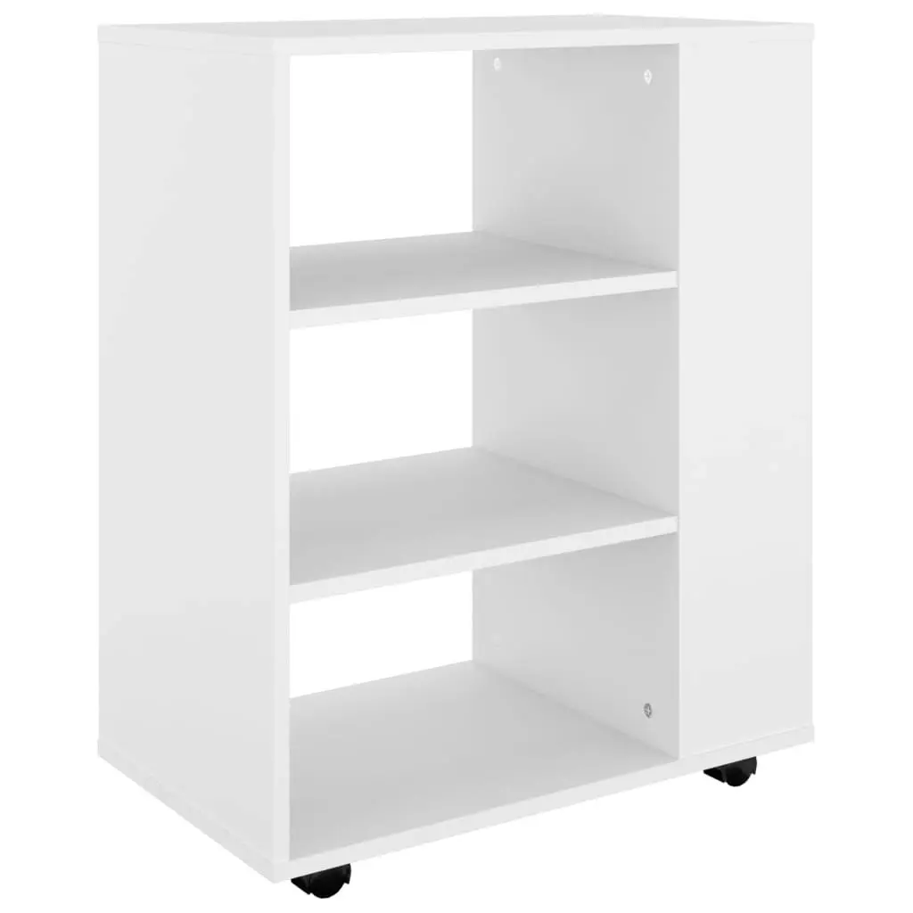 Rolling Cabinet White 60x35x75 cm Engineered Wood 808449