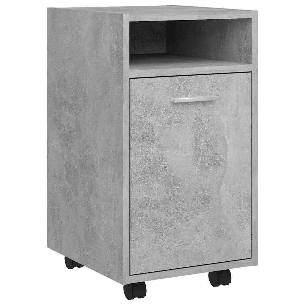 Side Cabinet with Wheels Concrete Grey 33x38x60 cm Engineered Wood 803051