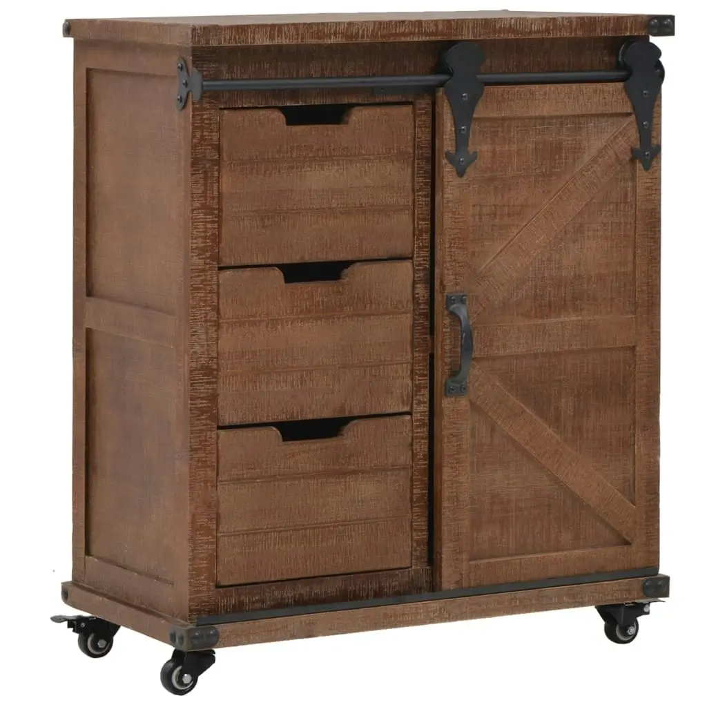 Storage Cabinet Solid Fir Wood 64x33.5x75 cm Brown 246120