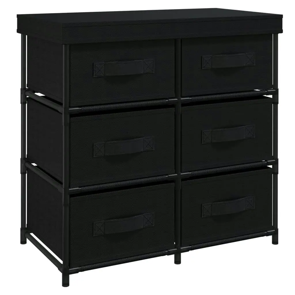 Storage Cabinet with 6 Drawers 55x29x55 cm Black Steel 337257