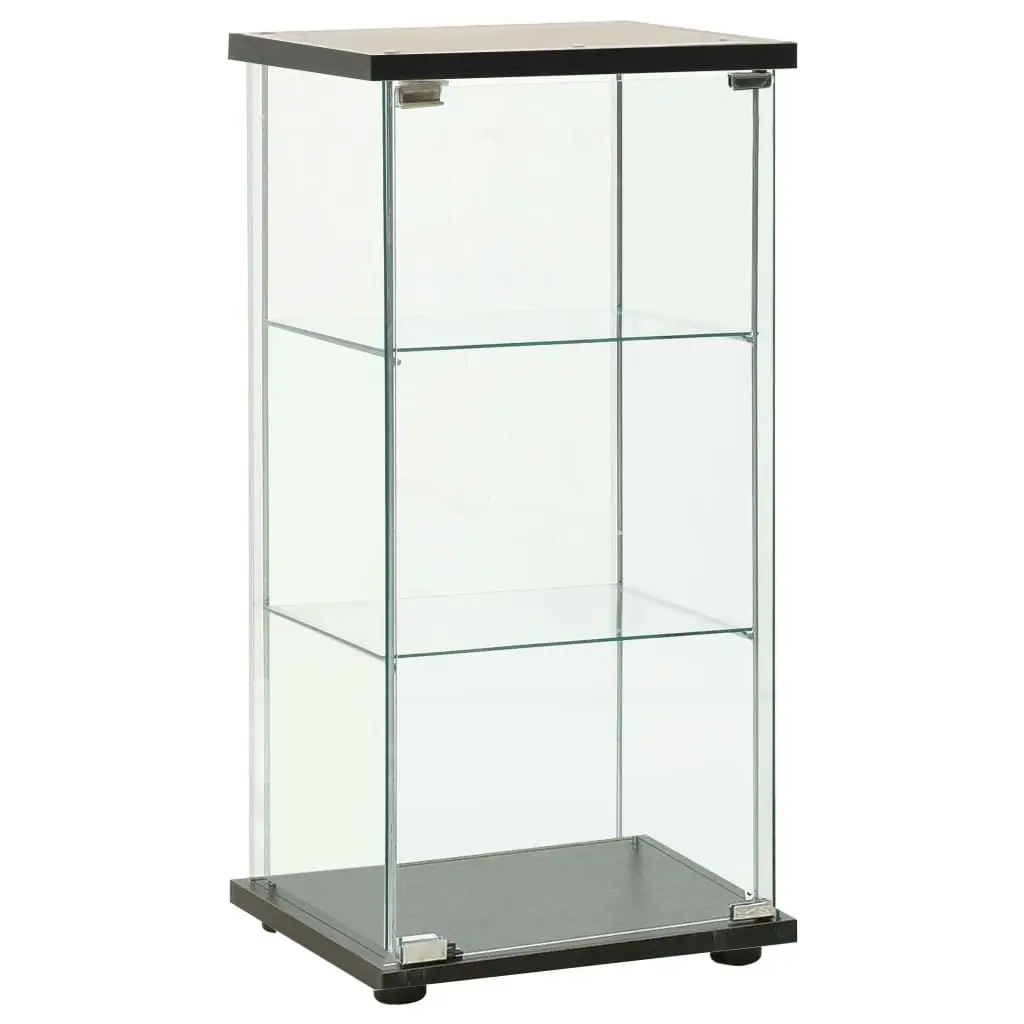 Storage Cabinet Tempered Glass Black 322798