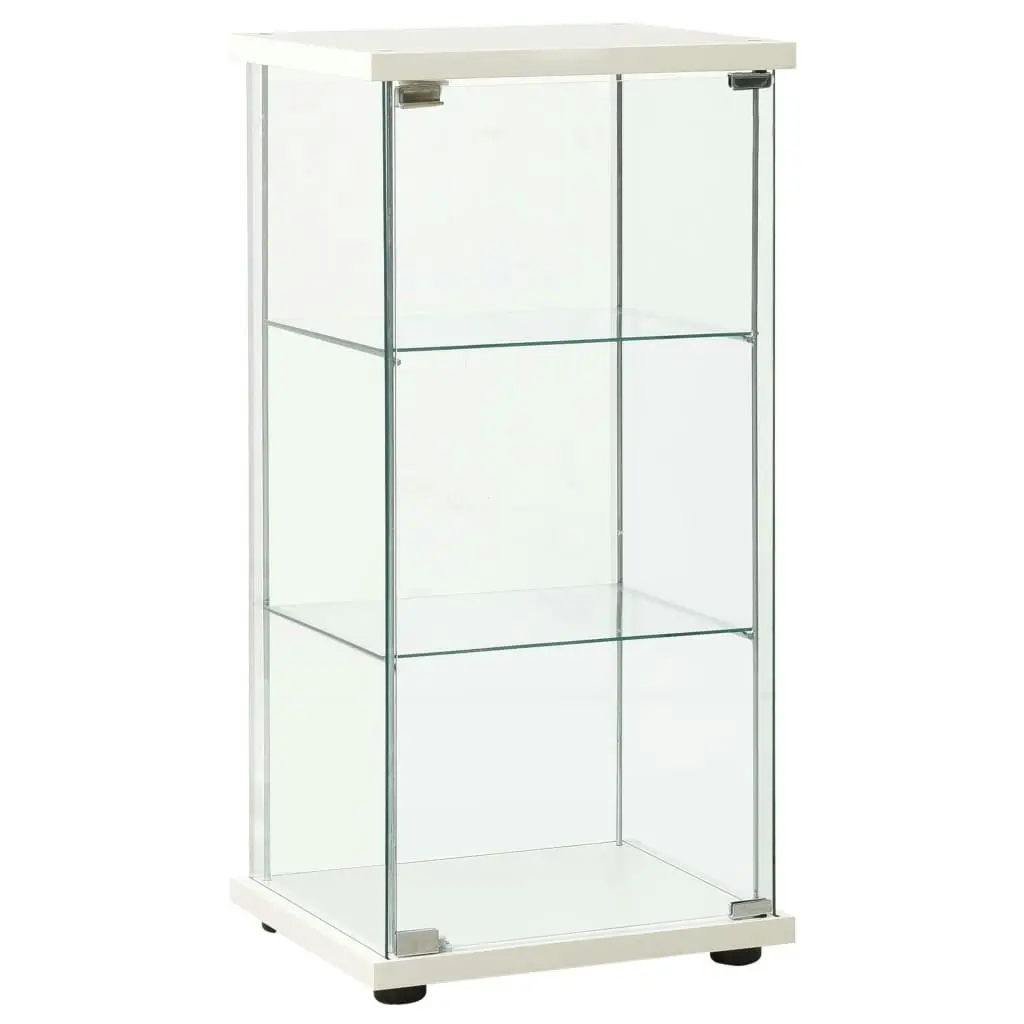 Storage Cabinet Tempered Glass White 322797