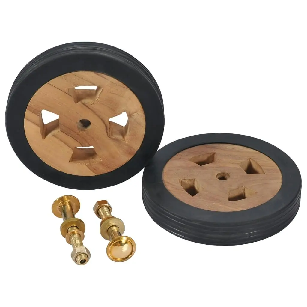 Sunlounger Spare Wheels 2 pcs Solid Teak Wood 48016