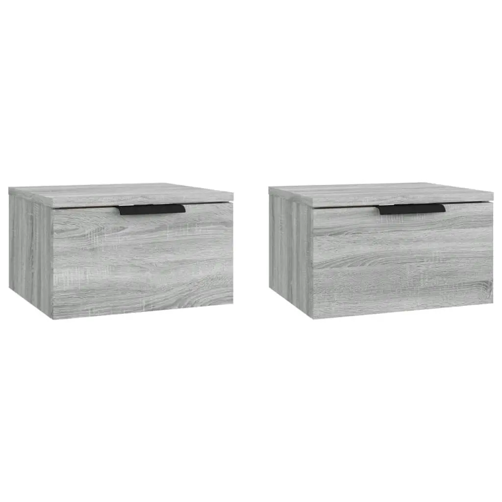 Wall-mounted Bedside Cabinets 2 pcs Grey Sonoma 34x30x20 cm 817090