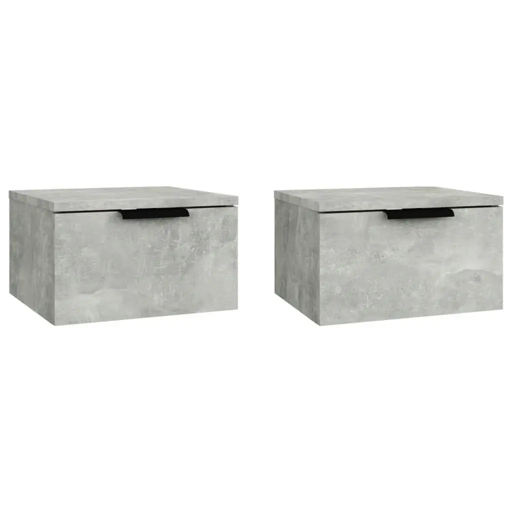 Wall-mounted Bedside Cabinets 2 pcs Concrete Grey 34x30x20 cm 811385