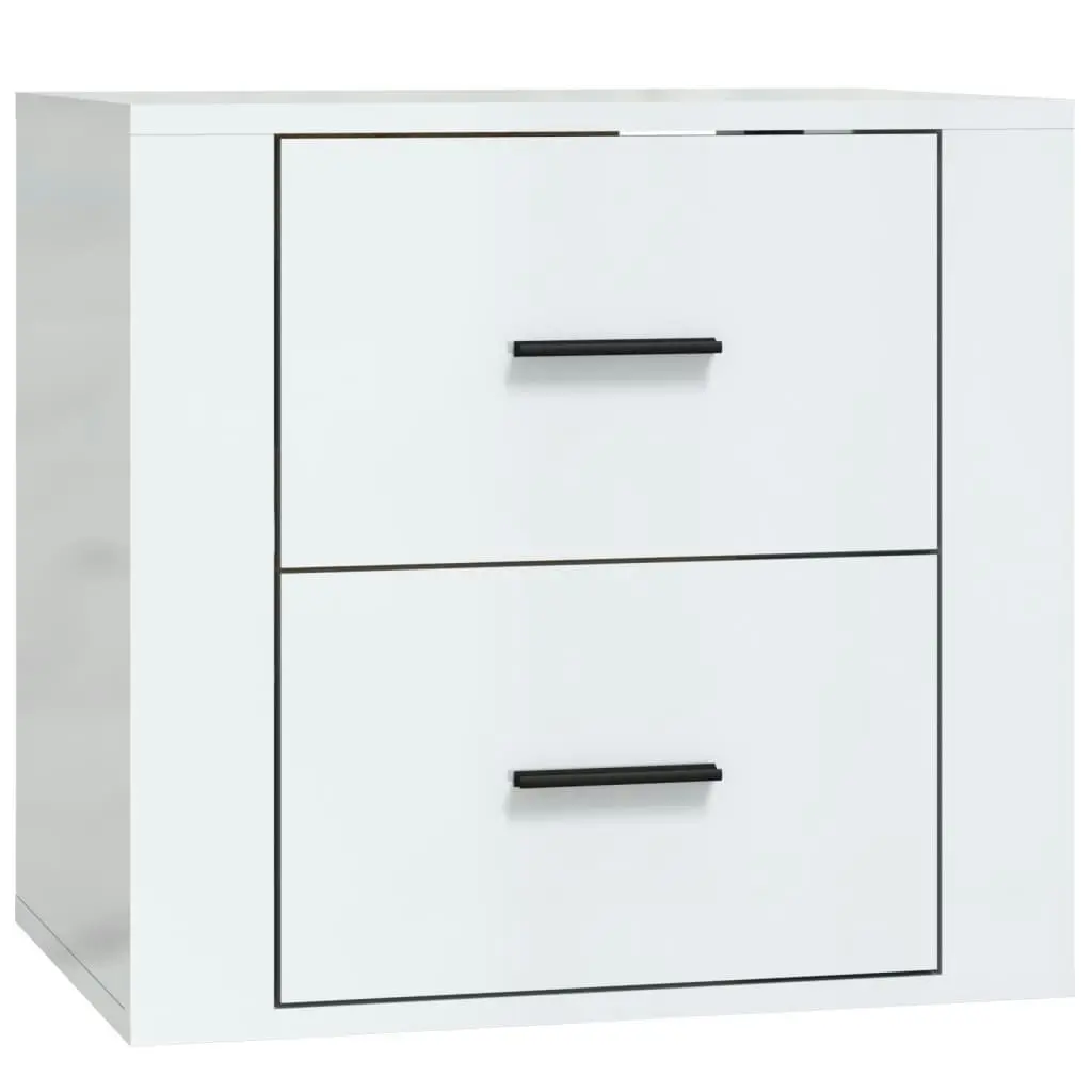 Wall-mounted Bedside Cabinet High Gloss White 50x36x47 cm 816858