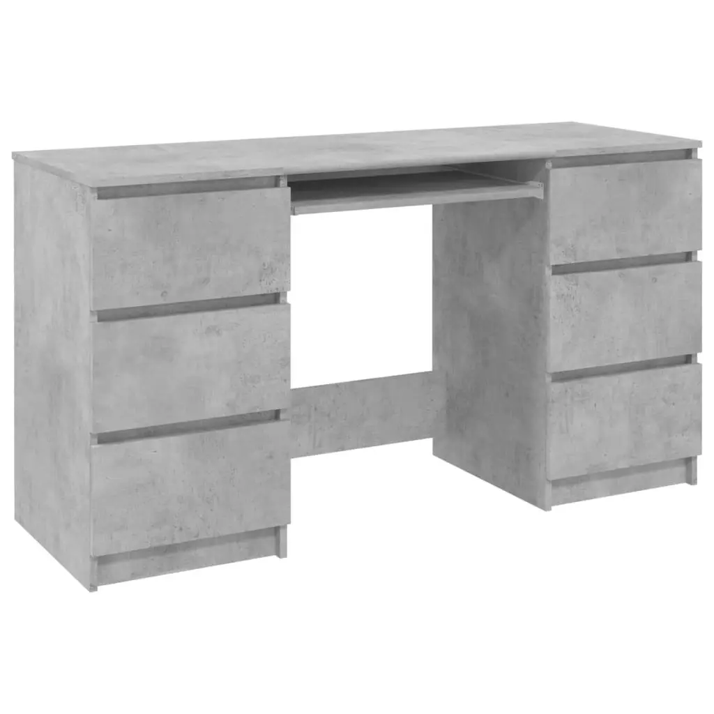 Writing Desk Concrete Grey 140x50x77 cm Engineered Wood 800814