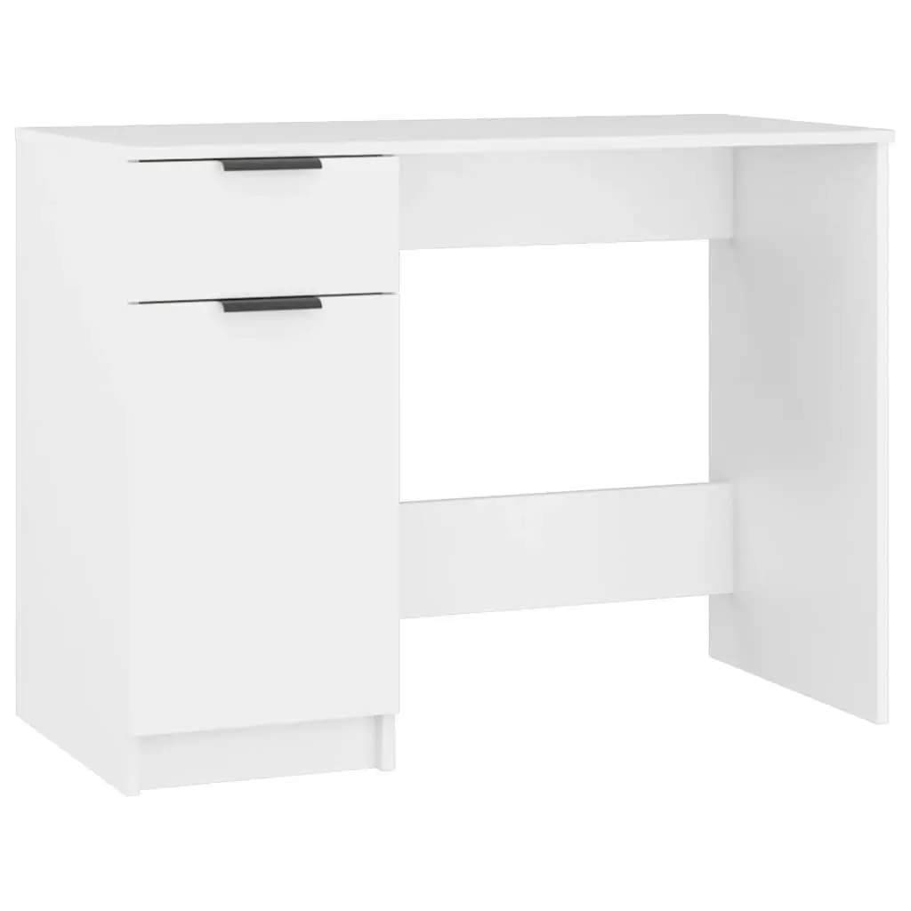 Desk White 100x50x75 cm Engineered Wood 811493