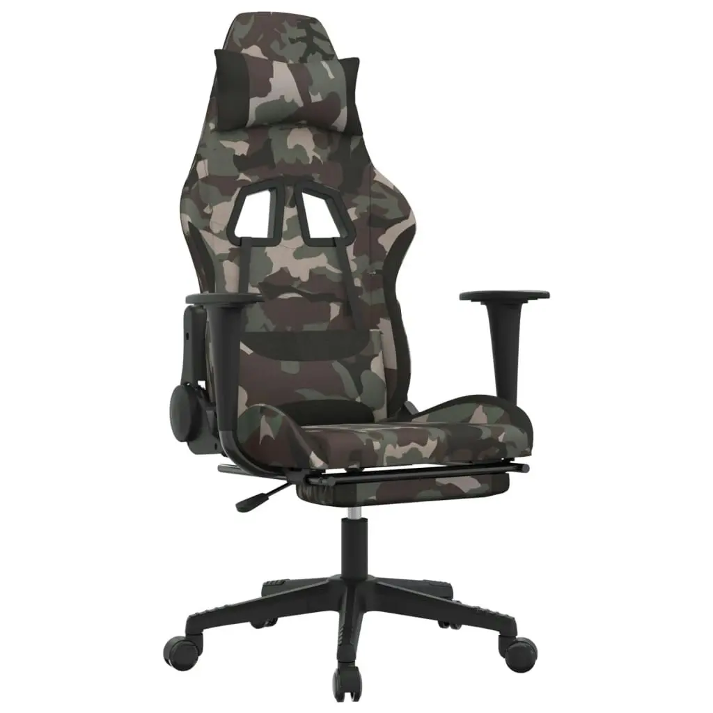 Gaming Chair with Footrest Camouflage and Black Fabric 3143752