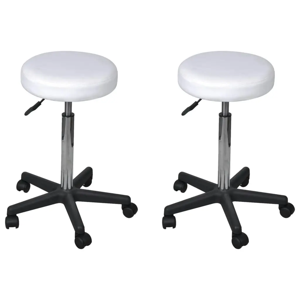 Office Stools 2 pcs White 35.5x84 cm Faux Leather 277175