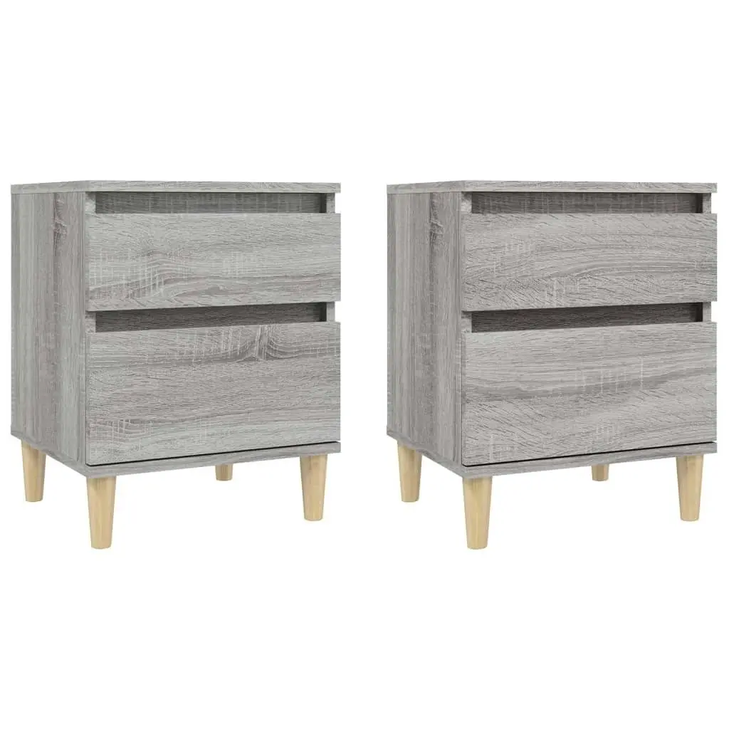 Bedside Cabinets 2 pcs Grey Sonoma 40x35x50 cm 821839