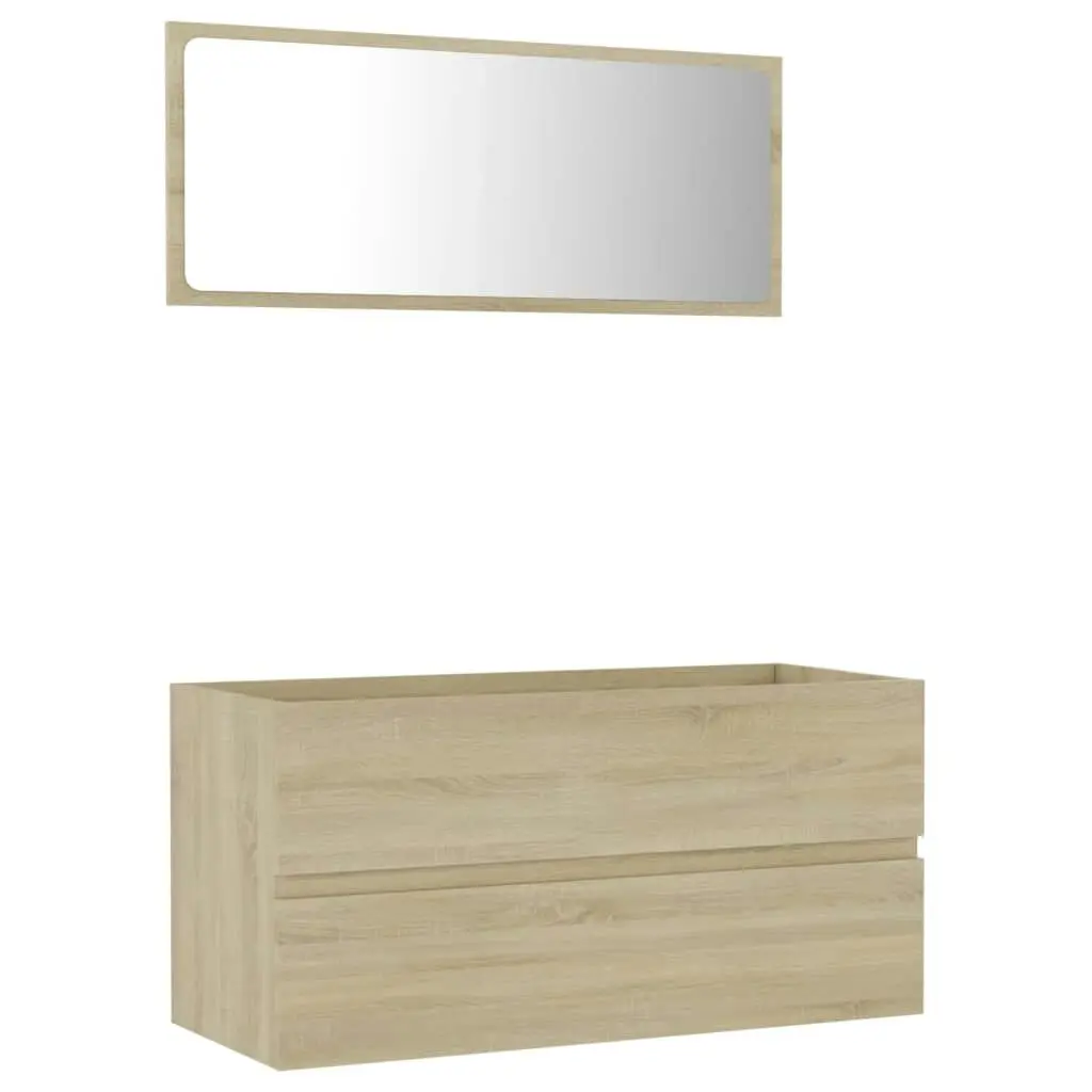 2 Piece Bathroom Furniture Set Sonoma Oak Engineered Wood 804893