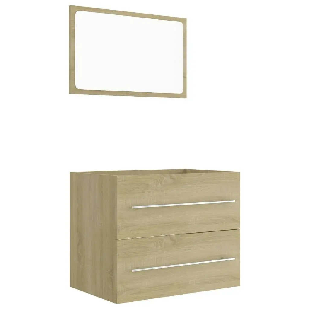 2 Piece Bathroom Furniture Set Sonoma Oak Engineered Wood 804830