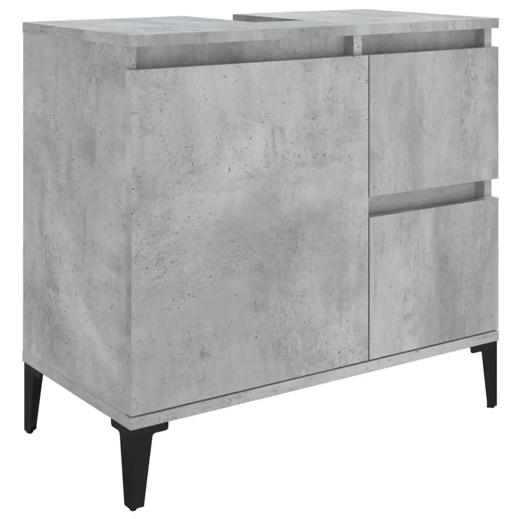 Bathroom Cabinet Concrete Grey 65x33x60 cm Engineered Wood 819832