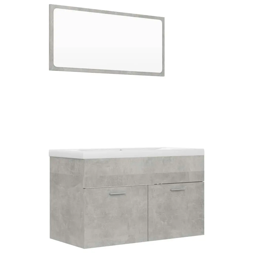 Bathroom Furniture Set Concrete Grey Engineered Wood 3070878