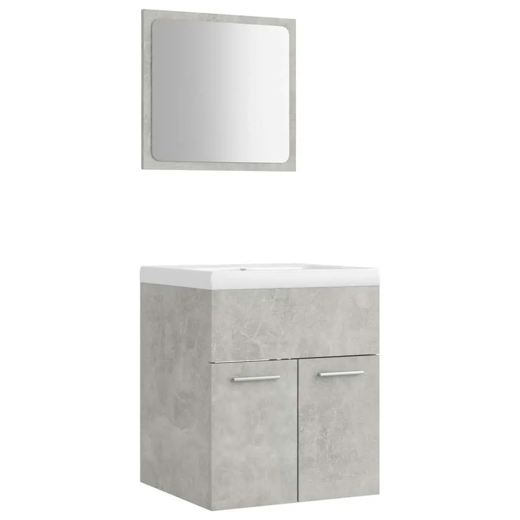 Bathroom Furniture Set Concrete Grey Engineered Wood 3070860