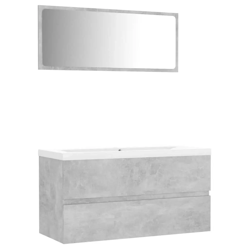 Bathroom Furniture Set Concrete Grey Engineered Wood 3071607