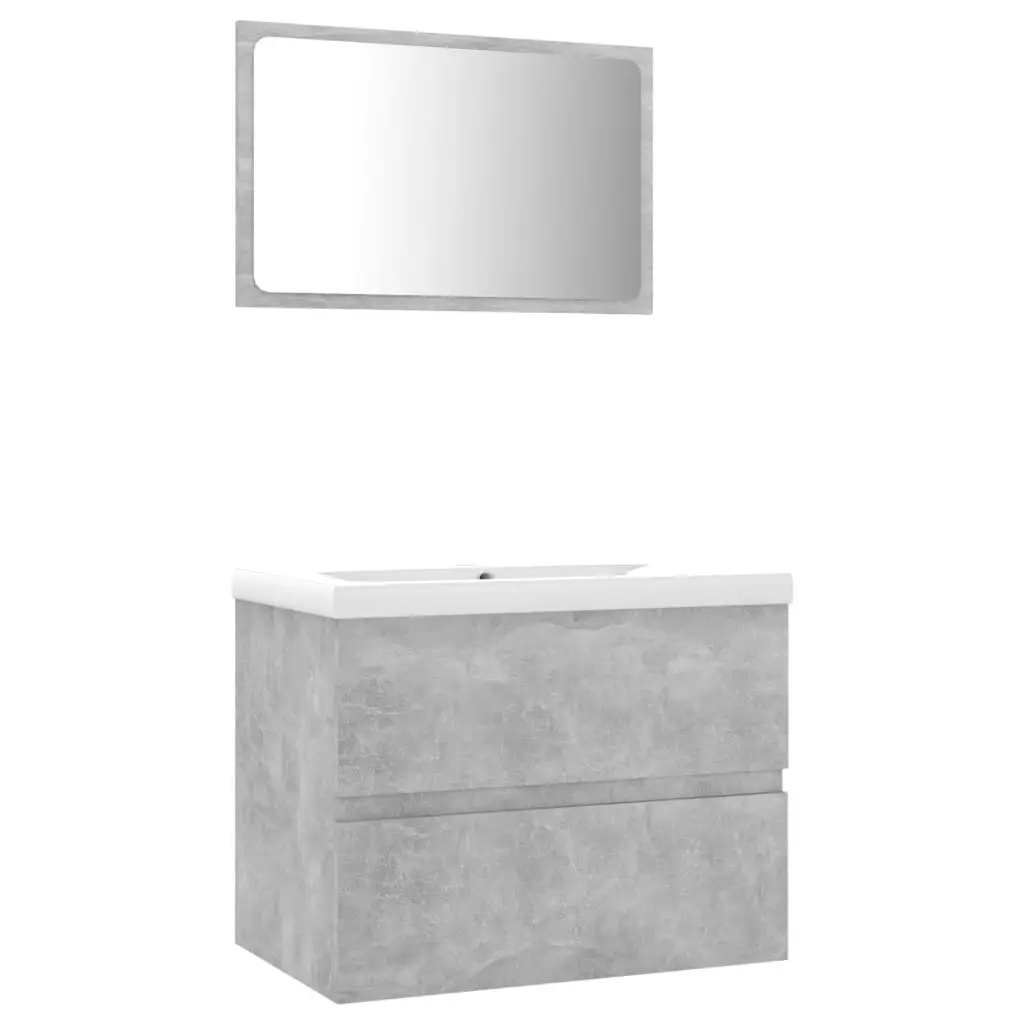 Bathroom Furniture Set Concrete Grey Engineered Wood 3071589