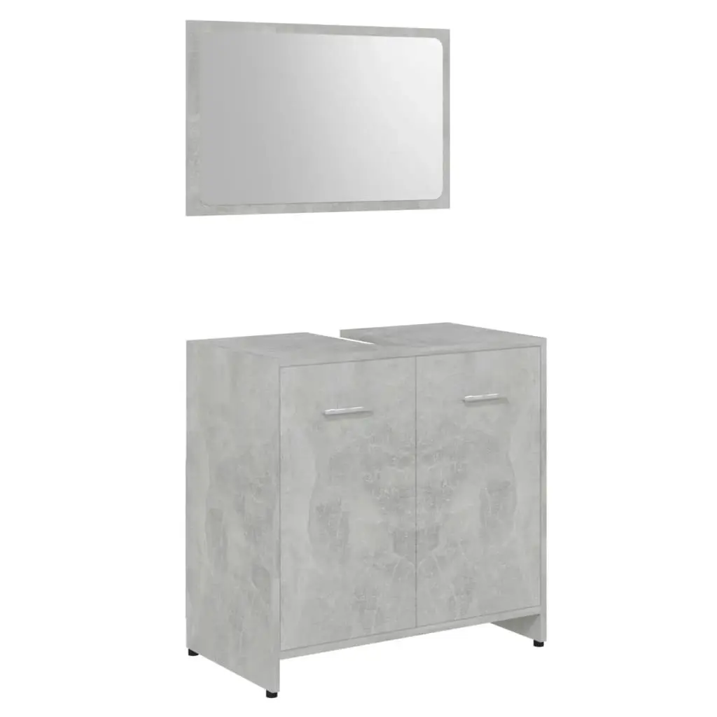 Bathroom Furniture Set Concrete Grey Engineered Wood 802583