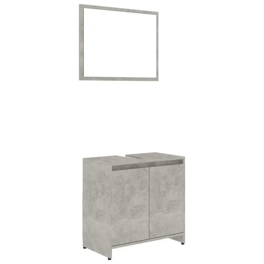 Bathroom Furniture Set Concrete Grey Engineered Wood 802655