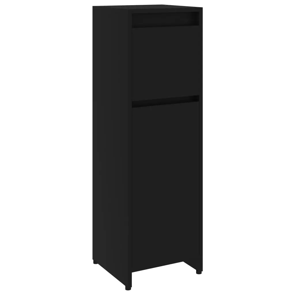 Bathroom Cabinet Black 30x30x95 cm Engineered Wood 802661