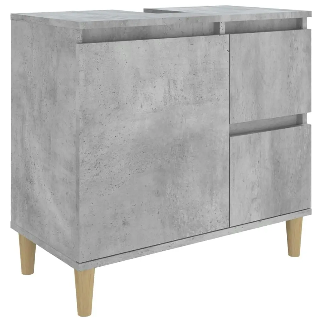 Bathroom Cabinet Concrete Grey 65x33x60 cm Engineered Wood 819824