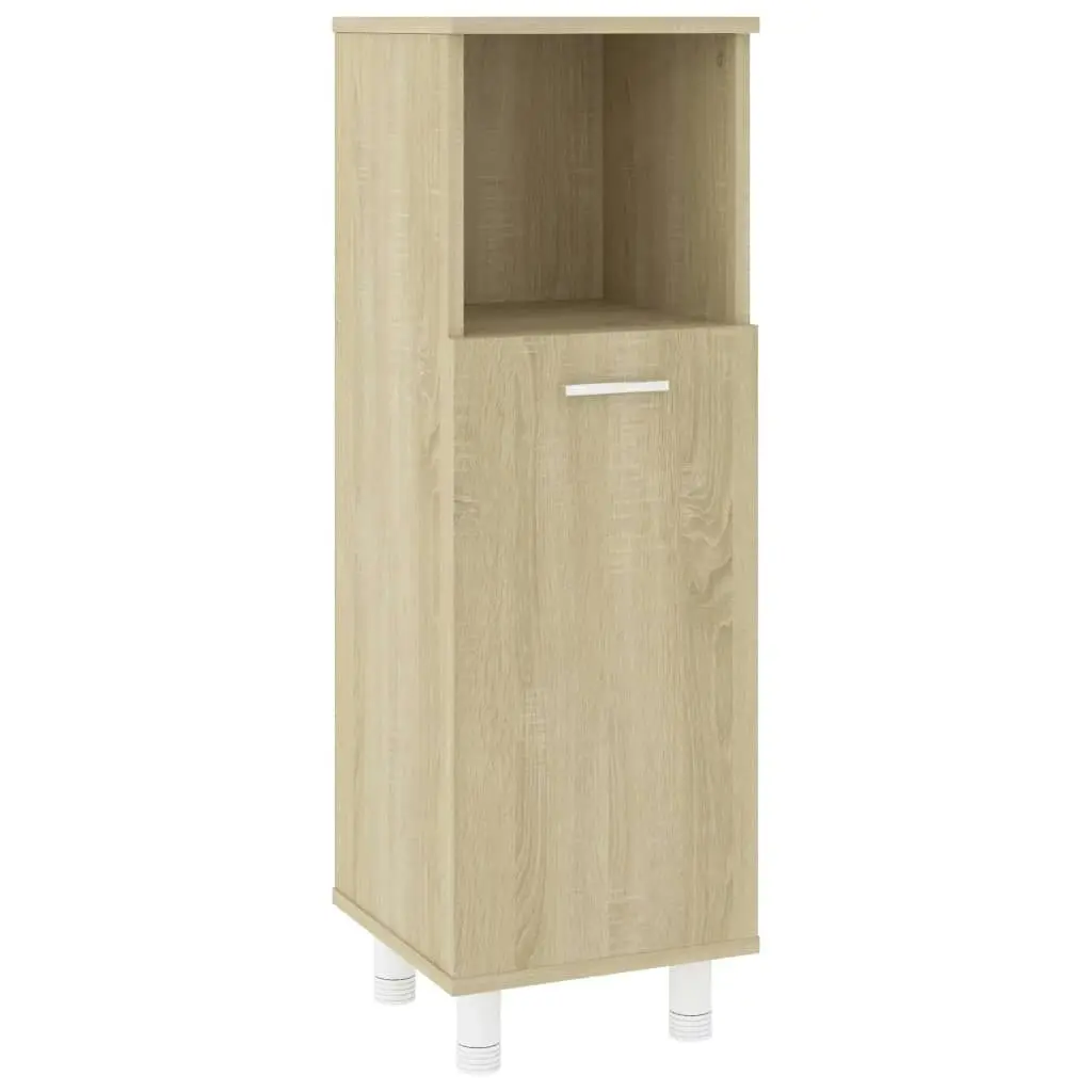 Bathroom Cabinet Sonoma Oak 30x30x95 cm Engineered Wood 802618