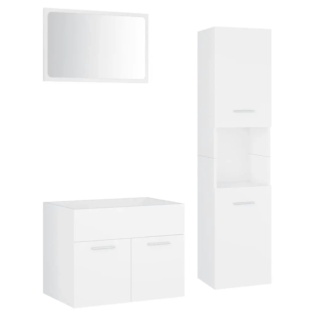 Bathroom Furniture Set White Engineered Wood 3070955