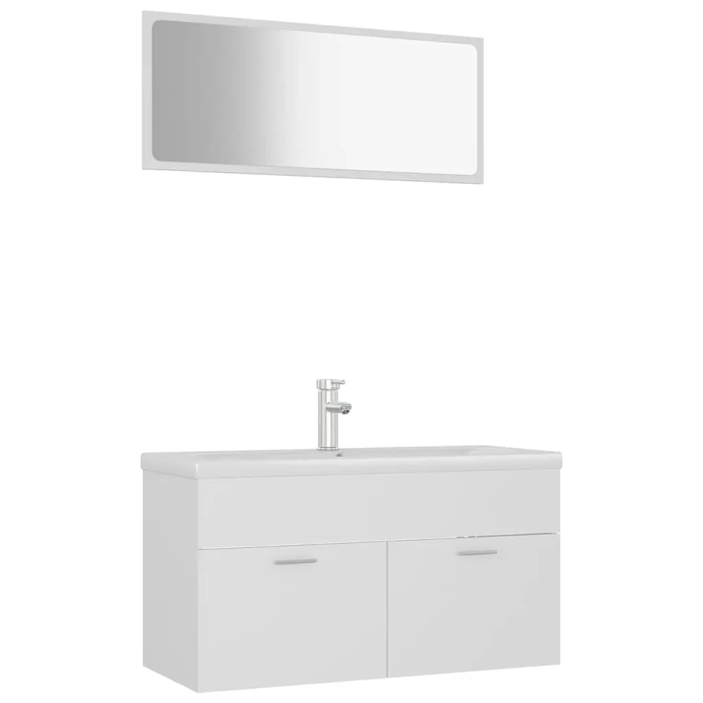 Bathroom Furniture Set White Engineered Wood 3070883