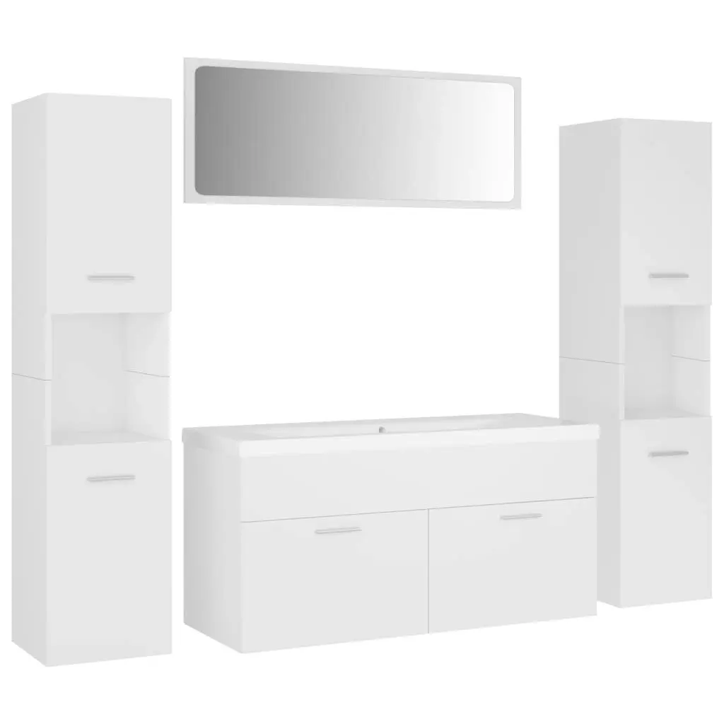 Bathroom Furniture Set White Engineered Wood 3071252