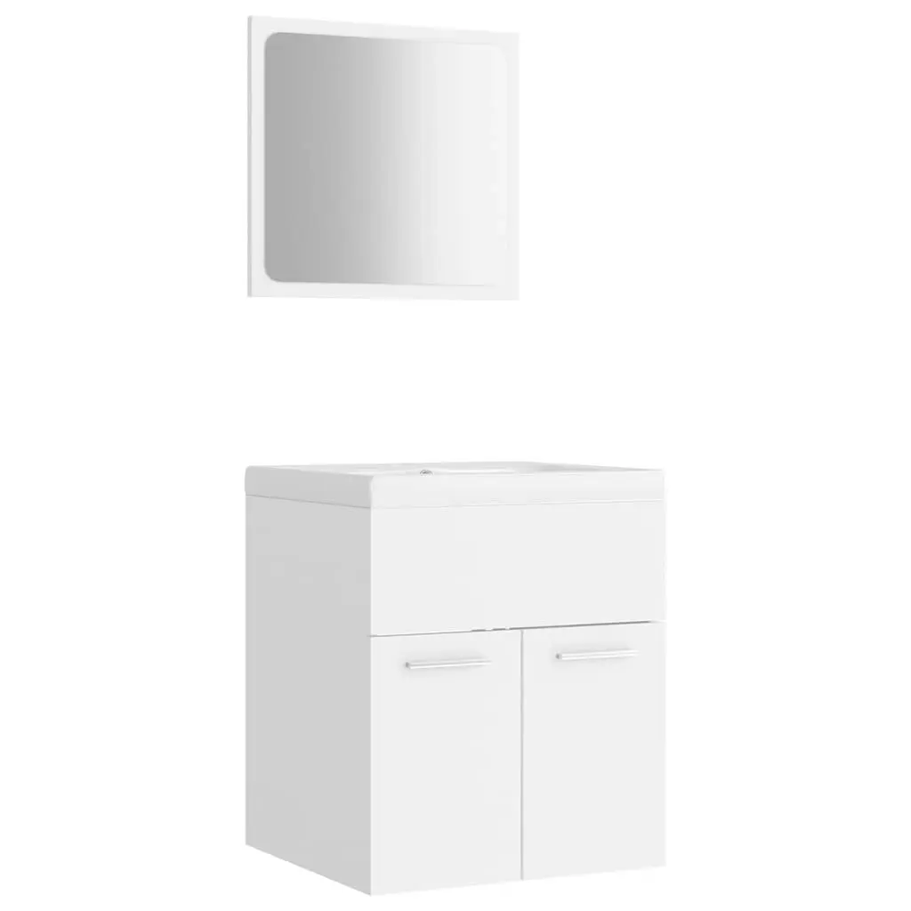 Bathroom Furniture Set White Engineered Wood 3070856